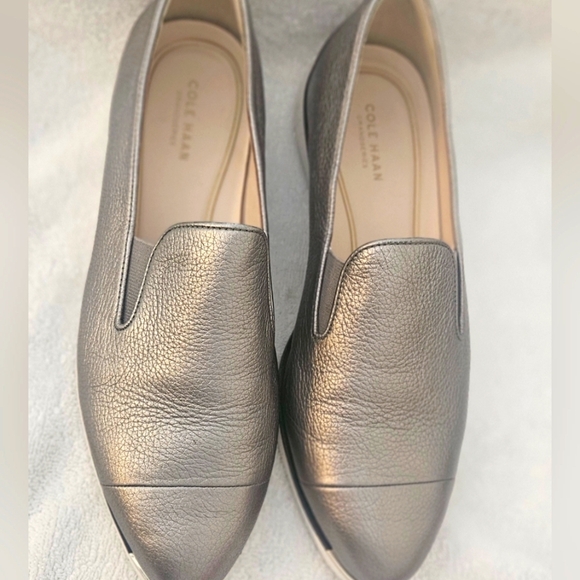 Cole Haan Zero Grand Loafer Women’s 8 US Metallic Silver EUC - Picture 1 of 7